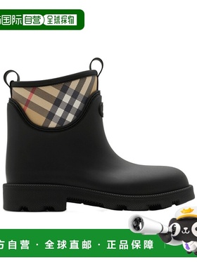 BURBERRY 女士靴子 81117121 AW2025 黑色 Rubber Marsh 印花低筒