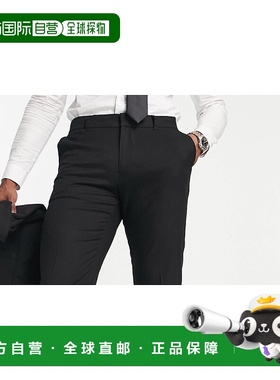 1h可退 潮奢 New Look 纽洛克 男士 紧身西装裤(黑色)