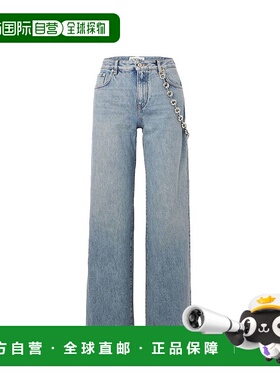 LOEWE 女士牛仔裤 S359Y11XAD6395 SS2025 蓝色 徽标链条牛仔长裤