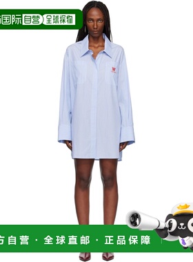 1h可退 潮奢 off-white 女士 蓝色 Striped Poplin 连衣裙 OWDG00