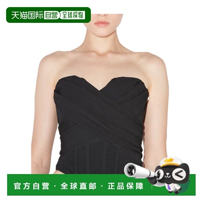 MISBHV 女士衬衫 231W127BLACK AW2023 黑色 Bianca 绷带胸衣