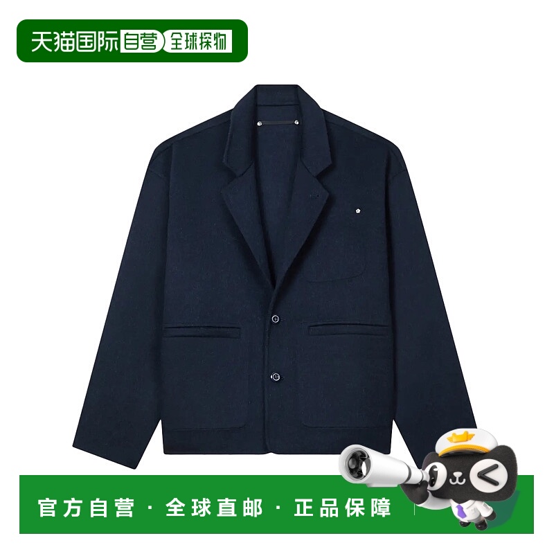 1h可退 KENZO 男士夹克 FF65VE2349WB79 AW2025 蓝色 羊毛羊驼毛
