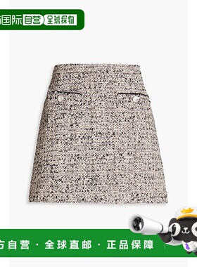 1h可退 潮奢 Maje 女士 金属感毛圈花呢迷你半身裙 MFPJU01138ROS