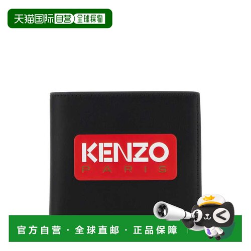 KENZO 女士钱包 FD55PM803L4199 AW2023 黑色 Frontal logo leath