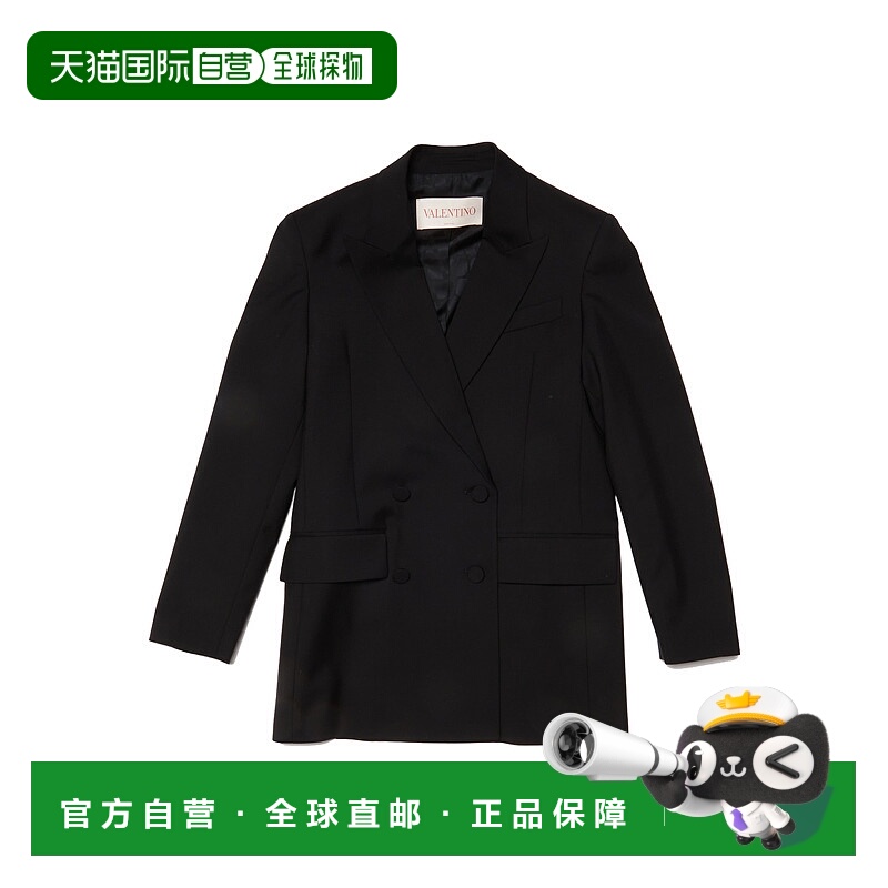 1h可退 VALENTINO 女士西服 BCE3K02QB0NO CO 黑色 翻领长袖西装