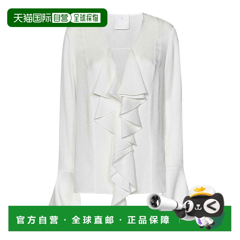 1小时内可退 GIVENCHY 女士衬衫 BW617J14W0100 SS2024 白色 '4G'