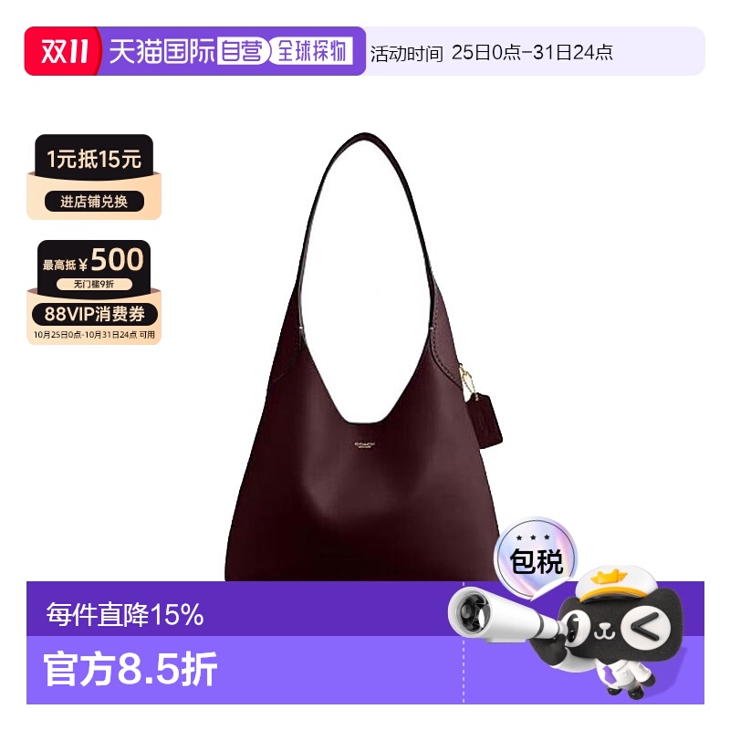 COACH蔲驰 Brooklyn 28 品牌徽标 粒面皮革流浪包单肩包 中号 女