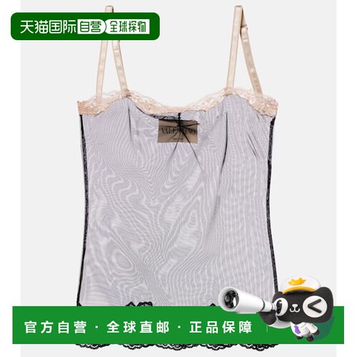 valentino 华伦天奴 女士 蕾丝边透视网纱吊带背心 8B0MC02HA7E