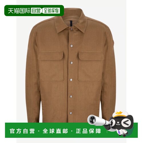MONCLER 男士衬衫 2F00055598QH82C SS2026 棕色 CAMICIA BUTTON