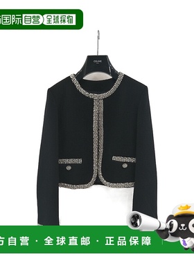 CELINE 女士西服 2V42W280Z38NO SS2025 黑色 长袖休闲夹克外套
