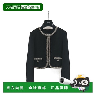 CELINE 女士西服 2V42W280Z38NO SS2025 黑色 长袖休闲夹克外套