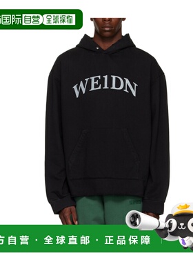 WE11DONE 男士针织毛衣 WDTH322716UBK AW2022 黑色 徽标连帽卫衣