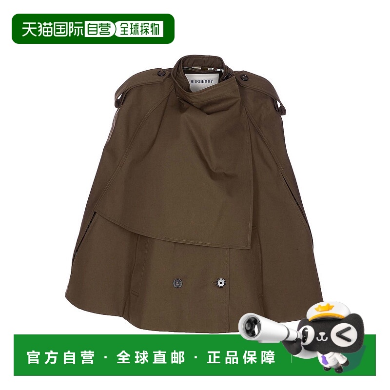 BURBERRY 女士外套 8113209 AW2025 绿色 Cotton Check Cape