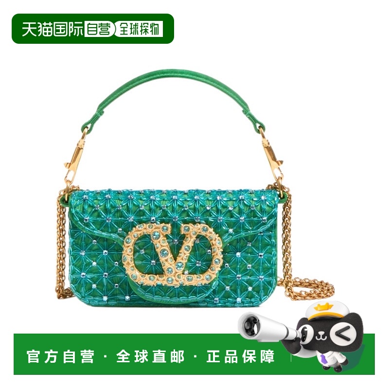 1h可退 VALENTINO 女士斜挎包 WB0K53LNWR9V SS2025 绿色 刺绣小