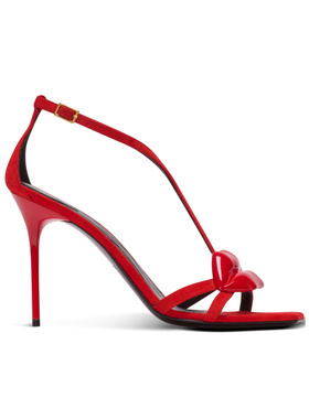 BALMAIN 女士凉鞋 EN0UH127LCMK3AC SS2025 红色 方头高跟凉鞋