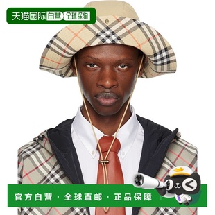 巴宝莉 男士 米色 1h可退 Brim Burberry Check Gabardine 潮奢
