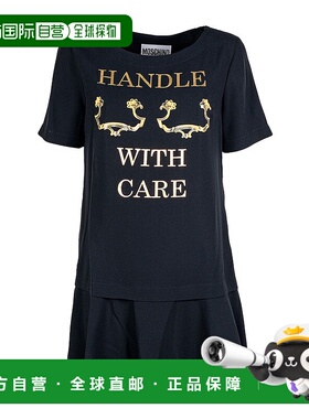 1h可退 MOSCHINO 女士连衣裙 04045433555 AW2022 黑色 Tech fabr