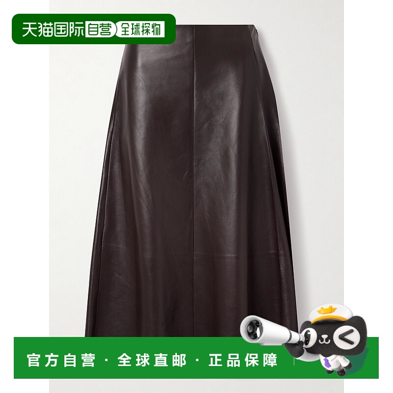 1h可退 潮奢 The Row 女士 Hedora 褶裥拼接皮革半身裙 10304L329