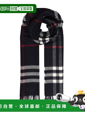BURBERRY 女士围巾 3993734 深蓝色 Check Scarf博柏利