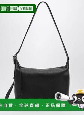 1h可退 潮奢 LOEWE 罗意威 男士 LOOP 木纹皮革水饺包(黑色) BB22