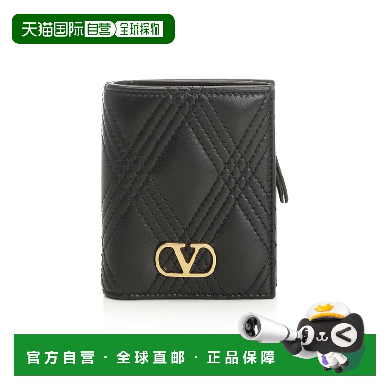 1h可退 VALENTINO 女士卡包 WP0AS0MIC0NO AW2025 黑色 VLogo钱包