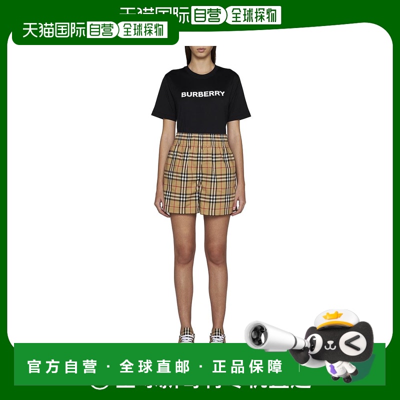 1h可退 BURBERRY 女士T恤 8080324A1189 AW2024 黑色 Cotton t-sh