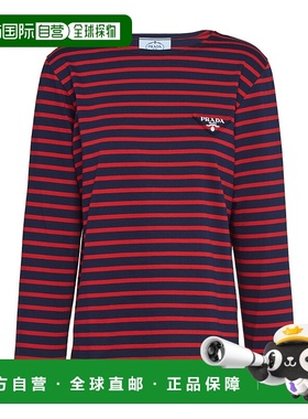 PRADA 女士衬衫 346291045S221F0E7D AW2022 黑色 长袖条纹T恤