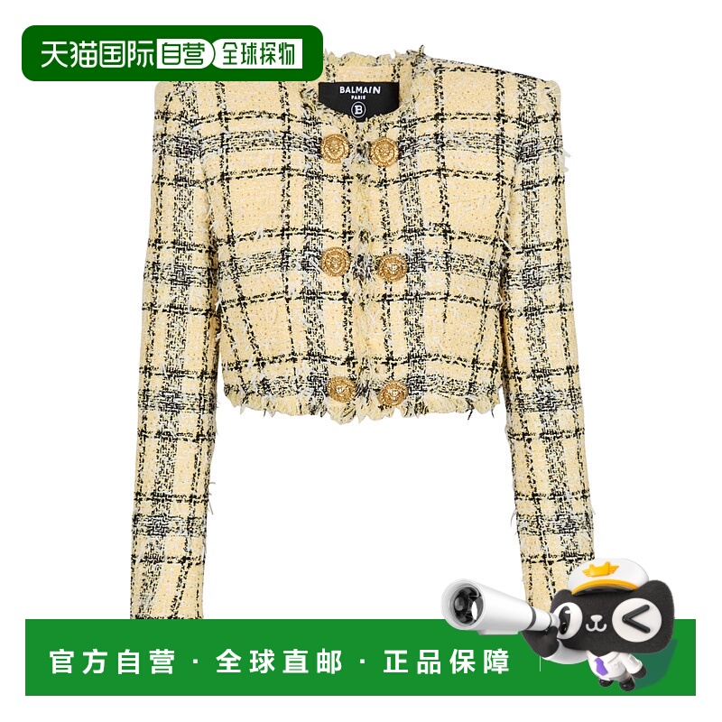 BALMAIN 女士西服 GF1SD280XL73AAA SS2026 花色 闪光粗花呢短款