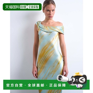 潮奢 垂褶肩长款 Topshop occasion 模糊铁锈色印花连 女士 1h可退