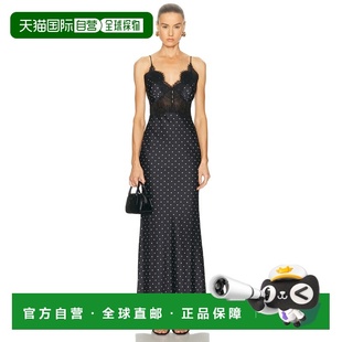 1h可退 潮奢 Self-Portrait 女士 波尔卡圆点蕾丝长款连衣裙 RS26