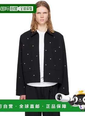 1h可退 潮奢 Song For The Mute 男士 黑色 Metal Bead Crop Patc