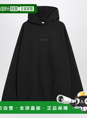 1h可退 潮奢 Essentials 男士 黑色磨毛棉质运动衫 192SP256510FJ