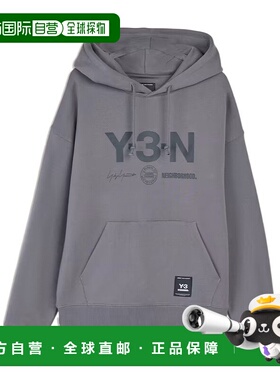 Y-3 男士针织衫 JX7462 AW2025 灰色 Y-3 NBHD 图案连帽衫卫衣