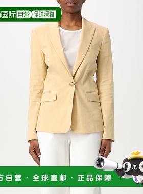 PINKO 女士西服 105057A0IMC23 SS2025 黄色 单排扣西装外套