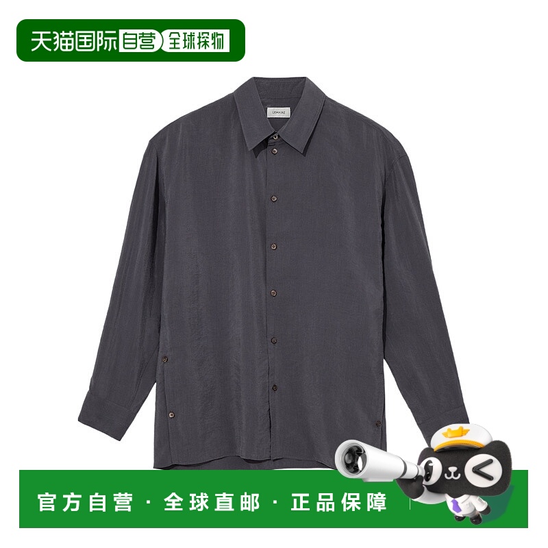 1h可退 LEMAIRE 男士衬衫 SH1180LF208GREY SS2025 黑色 长袖衬衫