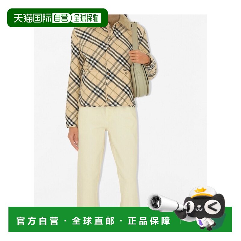 BURBERRY 女士外套 80999331 AW2024 花色 短款格纹绗缝棉服夹克