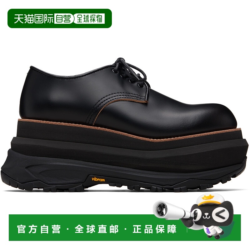 1h可退 潮奢 Sacai 男士 黑色德比鞋 SCM339 black黑色 舒适时尚