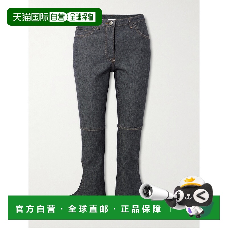 1h可退 潮奢 Courreges 女士 可反穿短款剪口高腰喇叭牛仔裤 424D
