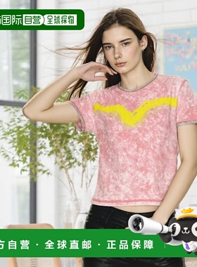 DIESEL 女士T恤 A173160SLBB3BKA SS2025 粉红色 圆领 T 恤