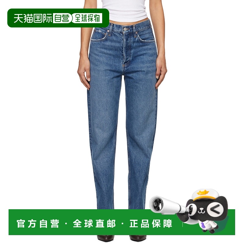 1h可退 潮奢 AGOLDE 女士 蓝色 90's Mid Rise Straight 牛仔裤 A