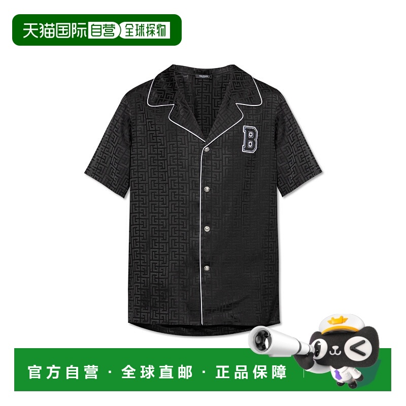 1h可退 BALMAIN 男士衬衫 FH1HN135VB350PA AW2025 黑色 Shirt