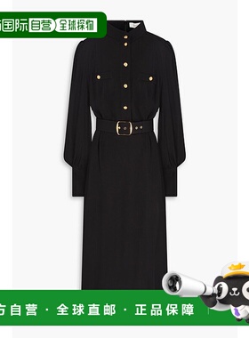 1h可退 潮奢 ZIMMERMANN 女士 束带绉纱中长连衣裙 1180DF24RB