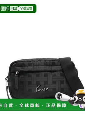 KENZO 女士斜挎包 FF65SA507F2299 AW2025 黑色 图案腰包单肩包