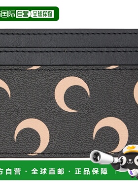 1h可退 潮奢 Marine Serre 女士 黑色 Screen Print Leather 卡包