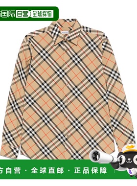 BURBERRY 男士衬衫 8106165SAND SS2025 卡其色 REGULAR FIT CHEC
