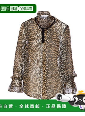 GANNI 女士大衣 W0570943 AW2025 花色 Ganni Camicie Multicolou