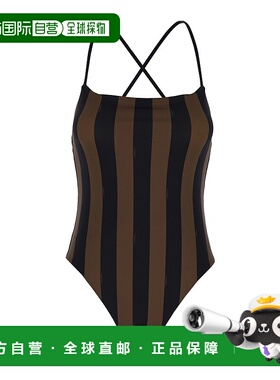 1h可退 潮奢 Fendi 芬迪 女士 條紋連身泳衣 FXBA27AT8G