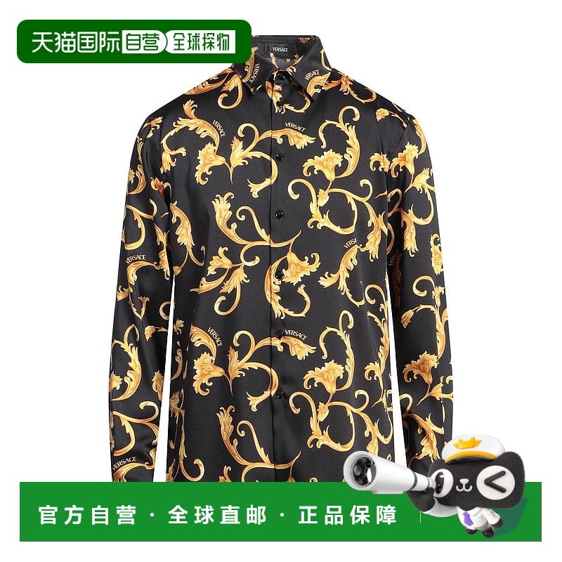 1h可退 潮奢 Versace 范思哲 男士 花纹衬衫 black黑色 舒适时尚