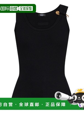 1h可退 潮奢 versace 范思哲 女士 黑色 Safety Pin Ribbed 背心