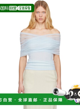 1h可退 潮奢 Tom Ford 汤姆 福特 女士 蓝色 Crossed Tulle 上装